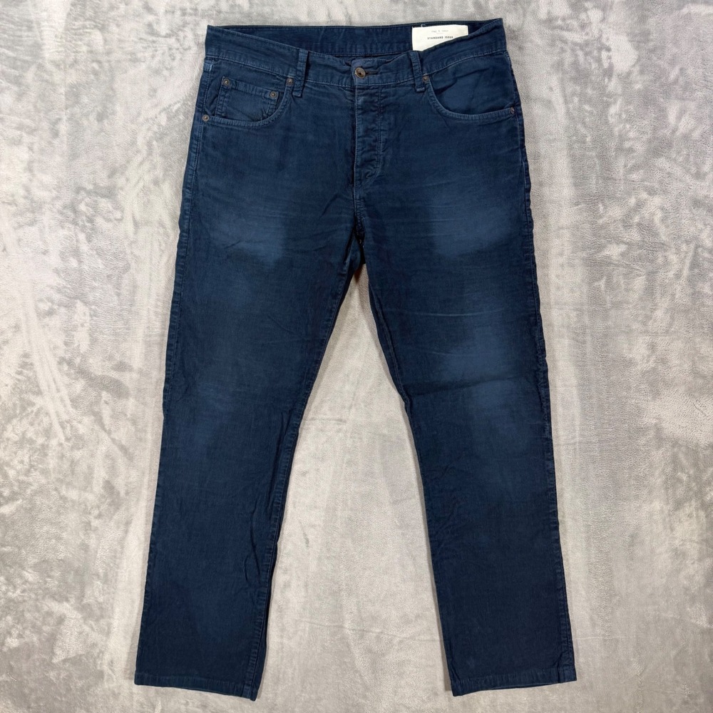 Rag & Bone Standard Issue Fit 3 Slim Straight Pants Men's 33x30 Blue Corduroy